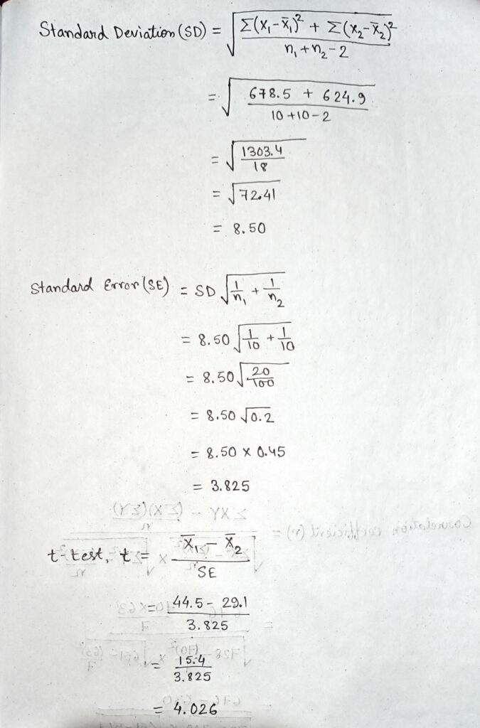 T test biostatistics